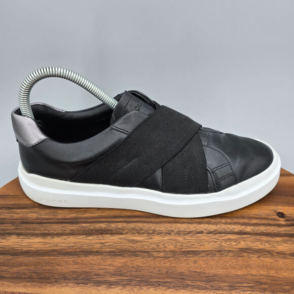 Cole Haan Grandpro Rally Shoes Women's 8 B Black Leather Slip On Sneakers - Picture 1 of 9
